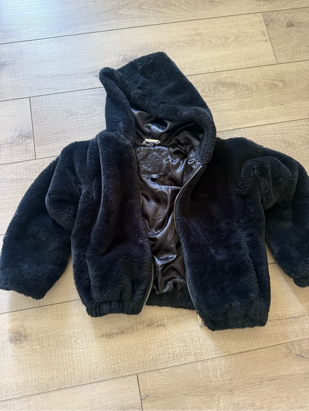 Jou Jou Black Faux Fur Hooded Puffer Jacket